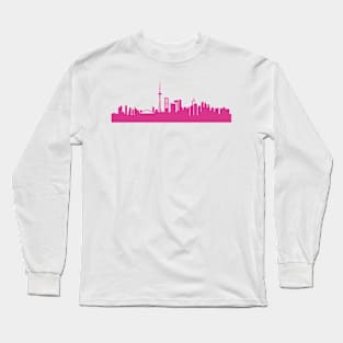 Toronto skyline pink Long Sleeve T-Shirt